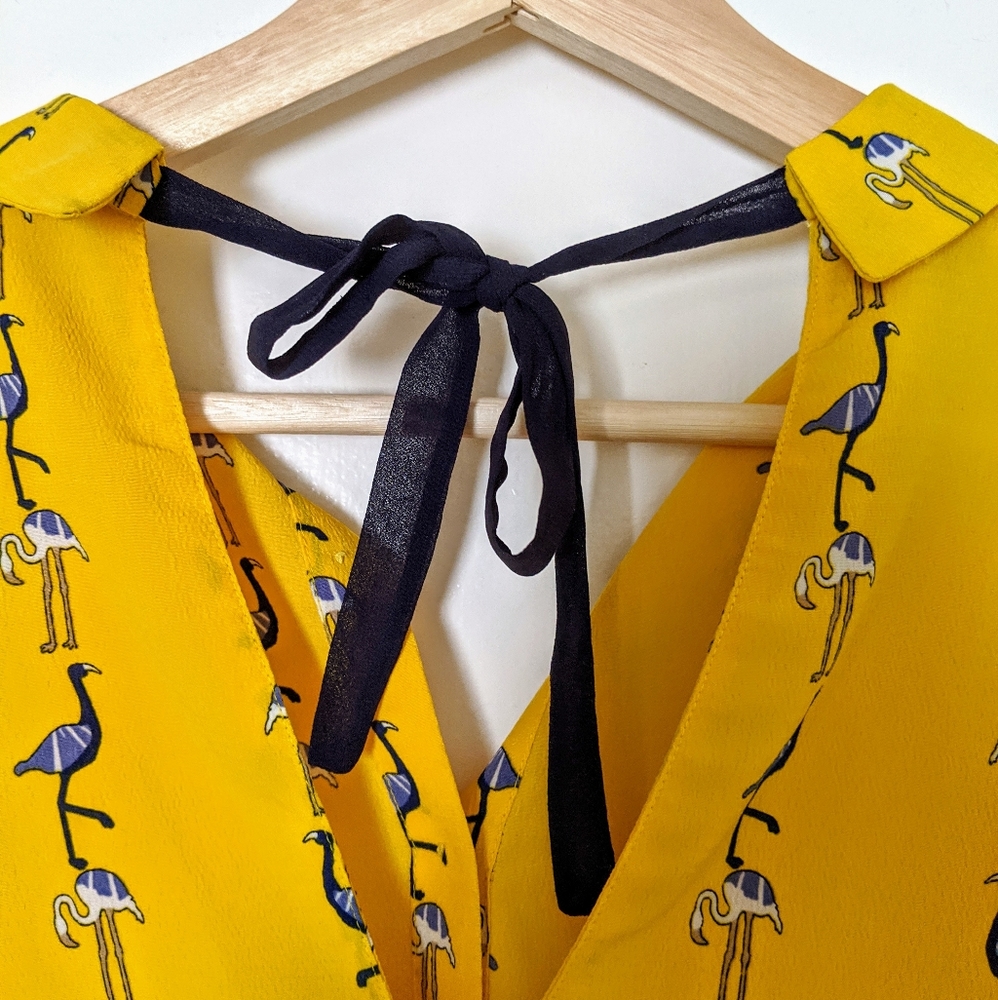 Flamingo patterned Zara top